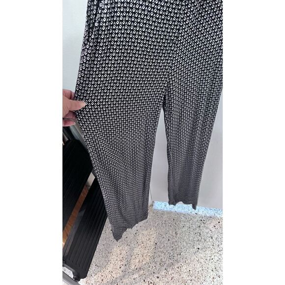 ELEVENSES ANTHROPOLOGIE WOMENS JUMPSUIT ROMPER GEOMETRIC BLACK SZ XS - Picture 3 of 10